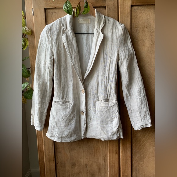Natural linen blazer - Picture 3 of 6